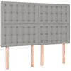 Image de Tête De Lit Gris Clair 144 X 5 X 118/128 Cm Tissu Vidaxl