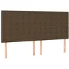 Image de Tête De Lit Marron Foncé 200 X 5 X 118/128 Cm Tissu Vidaxl