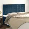 Image de Tête De Lit Bleu Foncé 160 X 5 X 118/128 Cm Velours Vidaxl