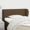 Image de Tête De Lit Avec Oreilles Marron Foncé 103x23x78/88 Cm Tissu Vidaxl