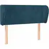 Image de Tête De Lit Avec Oreilles Bleu Foncé 103x23x78/88 Cm Velours Vidaxl