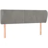 Image de Tête De Lit Avec Oreilles Gris Clair 147x23x78/88 Cm Velours Vidaxl