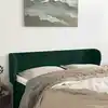 Image de Tête De Lit Avec Oreilles Vert Foncé 147x23x78/88 Cm Velours Vidaxl