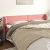 Image de Tête De Lit Avec Oreilles Rose 163x23x78/88 Cm Velours Vidaxl