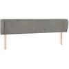 Image de Tête De Lit Avec Oreilles Gris Clair 183x23x78/88 Cm Velours Vidaxl