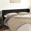 Image de Tête De Lit Avec Oreilles Noir 183x23x78/88 Cm Velours Vidaxl