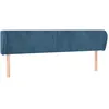 Image de Tête De Lit Avec Oreilles Bleu Foncé 183x23x78/88 Cm Velours Vidaxl