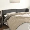 Image de Tête De Lit Avec Oreilles Gris Foncé 203x23x78/88 Cm Velours Vidaxl