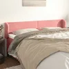 Image de Tête De Lit Avec Oreilles Rose 203x23x78/88 Cm Velours Vidaxl