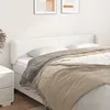 Image de Tête De Lit Avec Oreilles Blanc 203x23x78/88 Cm Similicuir Vidaxl