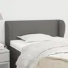 Image de Tête De Lit Avec Oreilles Gris Foncé 93x23x78/88 Cm Tissu Vidaxl