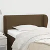 Image de Tête De Lit Avec Oreilles Marron Foncé 103x23x78/88 Cm Tissu Vidaxl