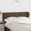 Image de Tête De Lit Avec Oreilles Marron Foncé 147x23x78/88 Cm Tissu Vidaxl
