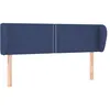 Image de Tête De Lit Avec Oreilles Bleu 147x23x78/88 Cm Tissu Vidaxl