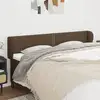 Image de Tête De Lit Avec Oreilles Marron Foncé 183x23x78/88 Cm Tissu Vidaxl