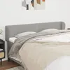 Image de Tête De Lit Avec Oreilles Gris Clair 203x23x78/88 Cm Tissu Vidaxl