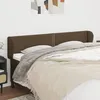Image de Tête De Lit Avec Oreilles Marron Foncé 203x23x78/88 Cm Tissu Vidaxl
