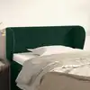 Image de Tête De Lit Avec Oreilles Vert Foncé 103x23x78/88 Cm Velours Vidaxl