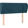 Image de Tête De Lit Avec Oreilles Bleu Foncé 103x23x78/88 Cm Velours Vidaxl