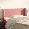 Image de Tête De Lit Avec Oreilles Rose 103x23x78/88 Cm Velours Vidaxl