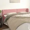 Image de Tête De Lit Avec Oreilles Rose 163x23x78/88 Cm Velours Vidaxl