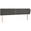Image de Tête De Lit Avec Oreilles Gris Foncé 183x23x78/88 Cm Velours Vidaxl