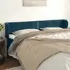 Image de Tête De Lit Avec Oreilles Bleu Foncé 203x23x78/88 Cm Velours Vidaxl