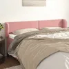 Image de Tête De Lit Avec Oreilles Rose 203x23x78/88 Cm Velours Vidaxl