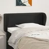 Image de Tête De Lit Avec Oreilles Noir 83x23x78/88 Cm Similicuir Vidaxl