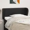 Image de Tête De Lit Avec Oreilles Noir 93x23x78/88 Cm Similicuir Vidaxl