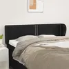 Image de Tête De Lit Avec Oreilles Noir 147x23x78/88 Cm Similicuir Vidaxl