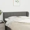 Image de Tête De Lit Avec Oreilles Gris Foncé 147x23x78/88 Cm Tissu Vidaxl