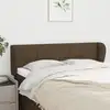 Image de Tête De Lit Avec Oreilles Marron Foncé 147x23x78/88 Cm Tissu Vidaxl