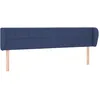 Image de Tête De Lit Avec Oreilles Bleu 163x23x78/88 Cm Tissu Vidaxl