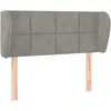Image de Tête De Lit Avec Oreilles Gris Clair 103x23x78/88 Cm Velours Vidaxl