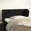 Image de Tête De Lit Avec Oreilles Noir 103x23x78/88 Cm Velours Vidaxl