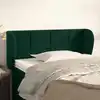 Image de Tête De Lit Avec Oreilles Vert Foncé 103x23x78/88 Cm Velours Vidaxl
