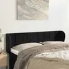 Image de Tête De Lit Avec Oreilles Noir 147x23x78/88 Cm Velours Vidaxl