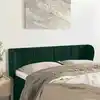 Image de Tête De Lit Avec Oreilles Vert Foncé 147x23x78/88 Cm Velours Vidaxl