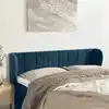 Image de Tête De Lit Avec Oreilles Bleu Foncé 147x23x78/88 Cm Velours Vidaxl