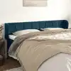 Image de Tête De Lit Avec Oreilles Bleu Foncé 163x23x78/88 Cm Velours Vidaxl