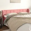 Image de Tête De Lit Avec Oreilles Rose 163x23x78/88 Cm Velours Vidaxl