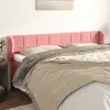 Image de Tête De Lit Avec Oreilles Rose 203x23x78/88 Cm Velours Vidaxl
