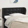 Image de Tête De Lit Avec Oreilles Noir 83x23x78/88 Cm Similicuir Vidaxl