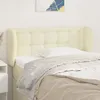 Image de Tête De Lit Avec Oreilles Crème 93x23x78/88 Cm Similicuir Vidaxl
