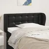 Image de Tête De Lit Avec Oreilles Noir 103x23x78/88 Cm Similicuir Vidaxl