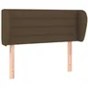 Image de Tête De Lit Avec Oreilles Marron Foncé 103x23x78/88 Cm Tissu Vidaxl
