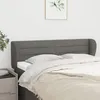 Image de Tête De Lit Avec Oreilles Gris Foncé 147x23x78/88 Cm Tissu Vidaxl