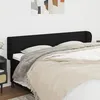 Image de Tête De Lit Avec Oreilles Noir 203x23x78/88 Cm Tissu Vidaxl
