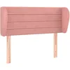 Image de Tête De Lit Avec Oreilles Rose 93x23x78/88 Cm Velours Vidaxl